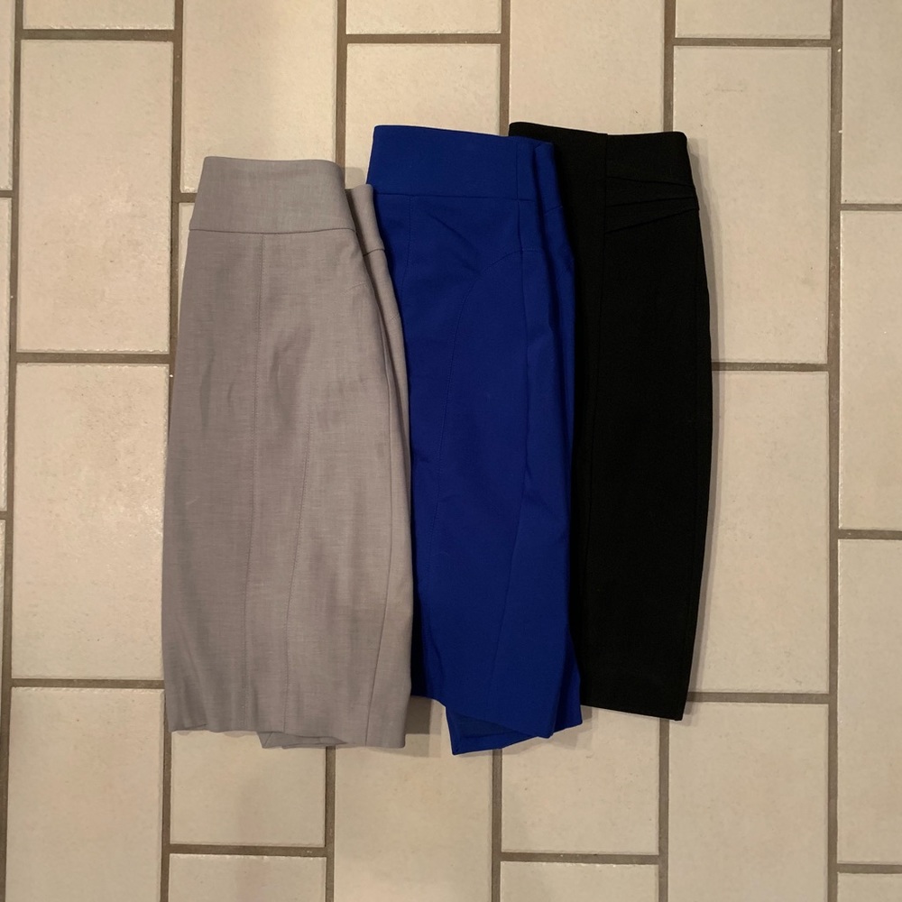 EXPRESS Pencil Skirt Bundle - Gray, Black and Blue